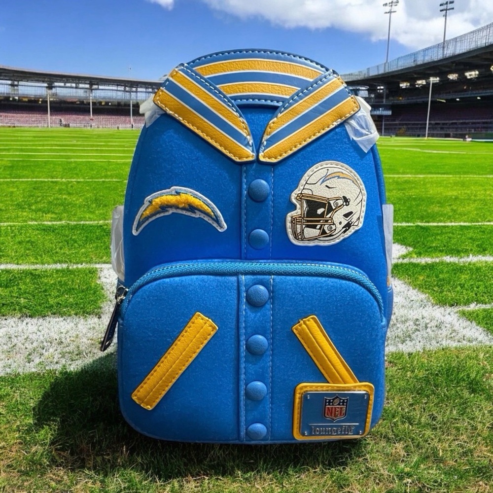 Loungefly X Los Angeles Chargers Mini Backpack LA Bolt Varsity Jacket Style